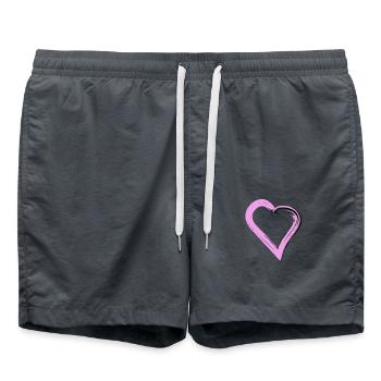 Herz in Pastellrosa - Badeshorts - Anthrazit - Vorne - AI Model Male 185 light (185cm)