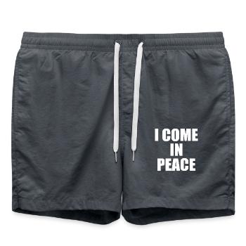 i come in peace i'm peace - Short de bain - charbon - Devant - AI Model Male 185 light (185cm)