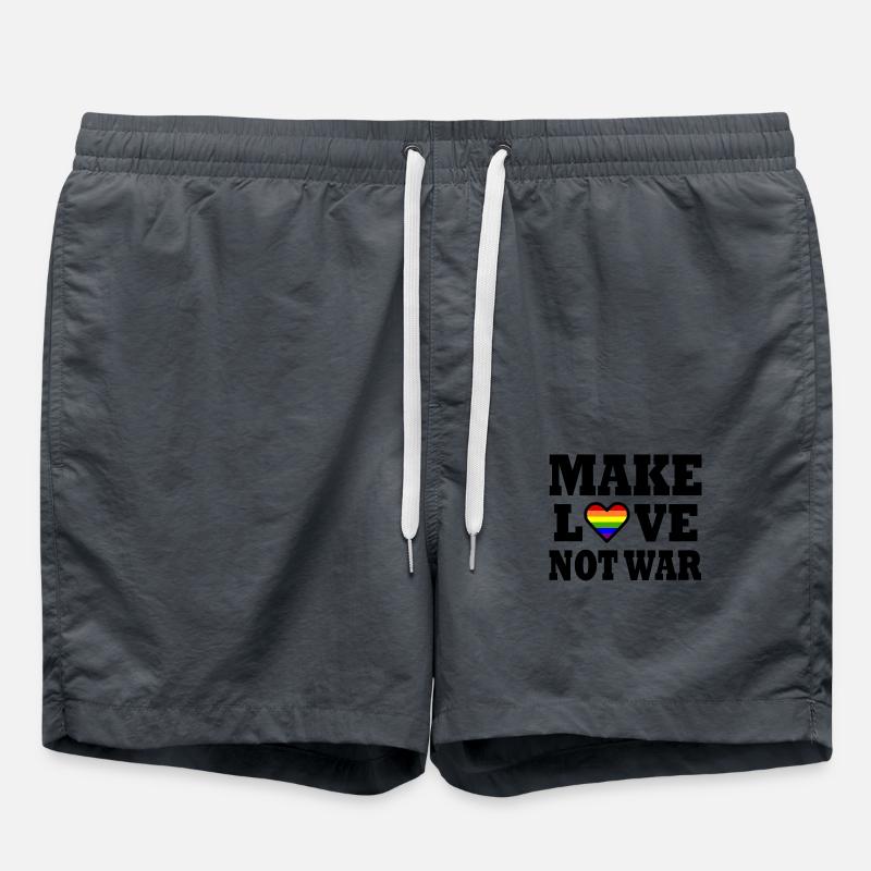 Make love not war - Swim Trunks - anthracite