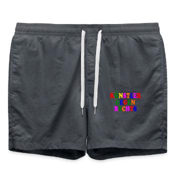 Künstler gegen rechts - Badeshorts - Anthrazit - Vorne - AI Model Male 185 light (185cm)