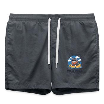 Découvrez le Watercat cool avec des lunettes de soleil sur - Short de bain - charbon - Devant - AI Model Male 185 light (185cm)