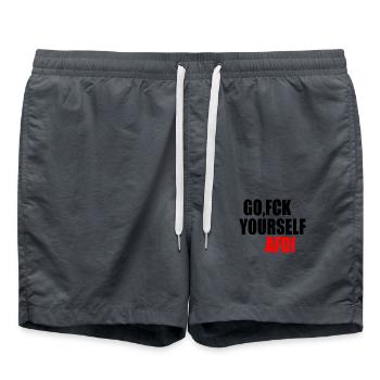 Fck afd go fuck yourself afd - Badeshorts - Anthrazit - Vorne - AI Model Male 185 light (185cm)