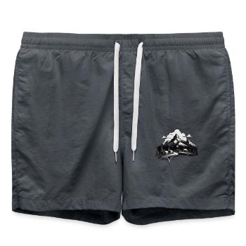 Swiss Mountains - Swim Trunks - anthracite - Front - AI Model Male 185 light (185cm)