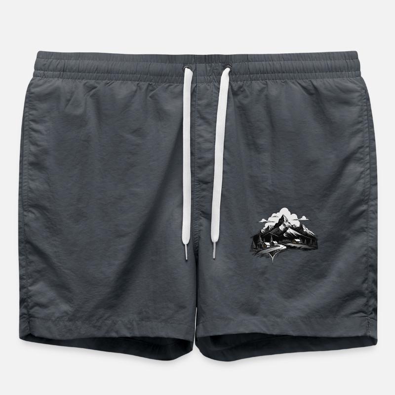 Swiss Mountains - Swim Trunks - anthracite