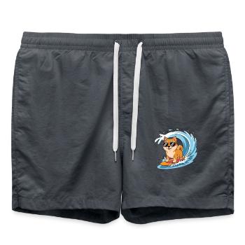 Shiba Surfing - Swim Trunks - anthracite - Front - AI Model Male 185 light (185cm)