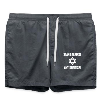 stand against antisemitism - Short de bain - charbon - Devant - AI Model Male 185 light (185cm)