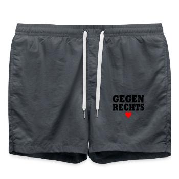 Gegen rechts - Badeshorts - Anthrazit - Vorne - AI Model Male 185 light (185cm)
