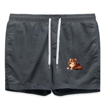 Maine Coon 14 - Badeshorts - Anthrazit - Vorne - AI Model Male 185 light (185cm)