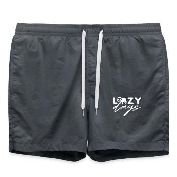 Lazy days (weiss) - Badeshorts - Anthrazit - Vorne - AI Model Male 185 light (185cm)
