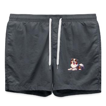 Australischer Schäferhund 2 - Badeshorts - Anthrazit - Vorne - AI Model Male 185 light (185cm)