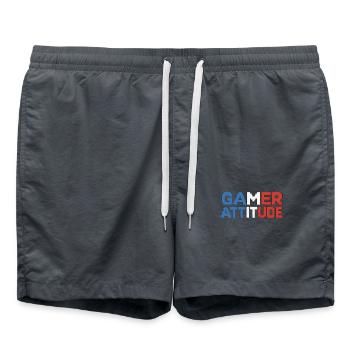 Gamer Attitude Français - Short de bain - charbon - Devant - AI Model Male 185 light (185cm)