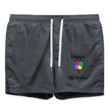 ALLES GUTE ZUM GEBURTSTAG. ALLES GUTE ZUM GEBURTSTAG. JAHRESTAG. - Badeshorts - Anthrazit - Vorne - AI Model Male 185 light (185cm)
