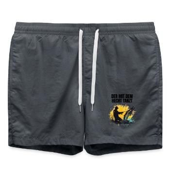 Der mit dem Hecht tanzt - Badeshorts - Anthrazit - Vorne - AI Model Male 185 light (185cm)