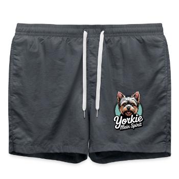 Yorkie Yorkshire Terrier mein Spirit Seelenhund - Badeshorts - Anthrazit - Vorne - AI Model Male 185 light (185cm)