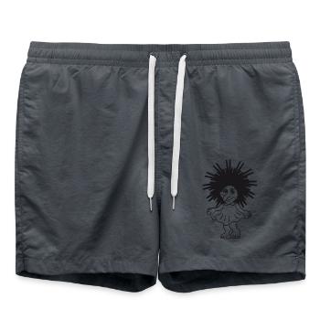 troll sweet girl dear dress cartoon funny spi - Swim Trunks - anthracite - Front - AI Model Male 185 light (185cm)