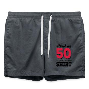 It took me 50 years to get this Shirt - Swim Trunks - anthracite - Front - AI Model Male 185 light (185cm)