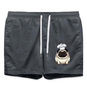 Carlin de cuisine, conception créative de chien - Short de bain - charbon - Devant - AI Model Male 185 light (185cm)