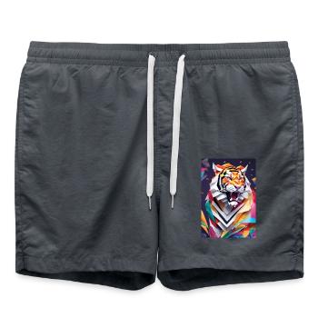 King of the Jungle - Roaring Tiger - Swim Trunks - anthracite - Front - AI Model Male 185 light (185cm)