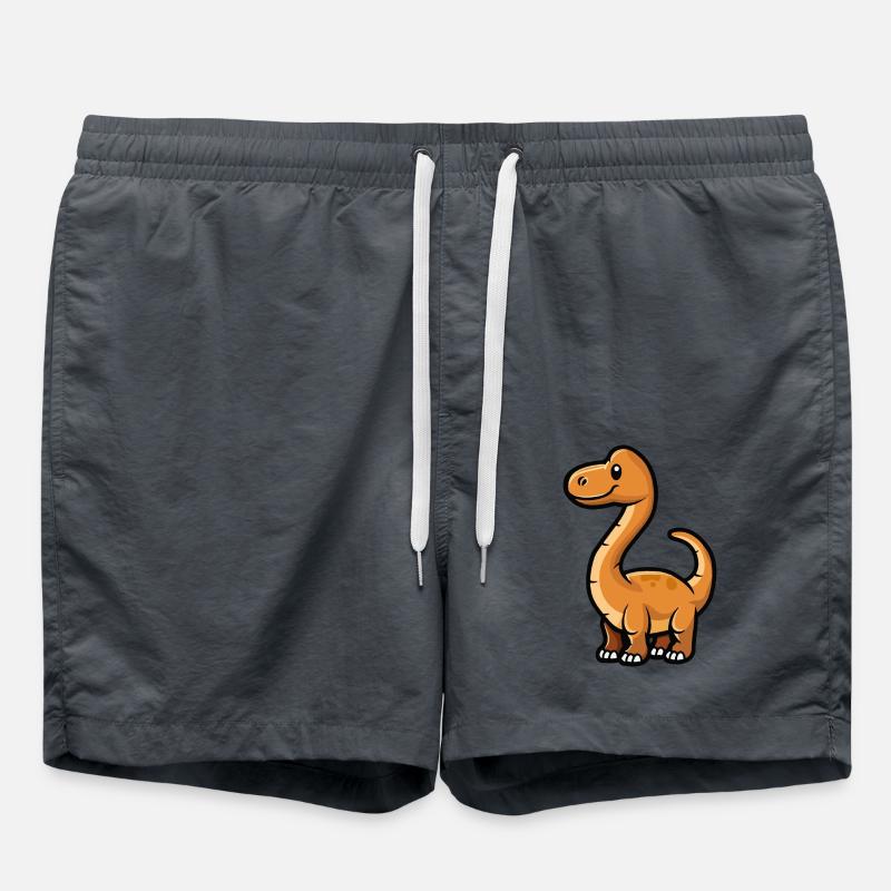 dinosaur Brontosaurus - Swim Trunks - anthracite
