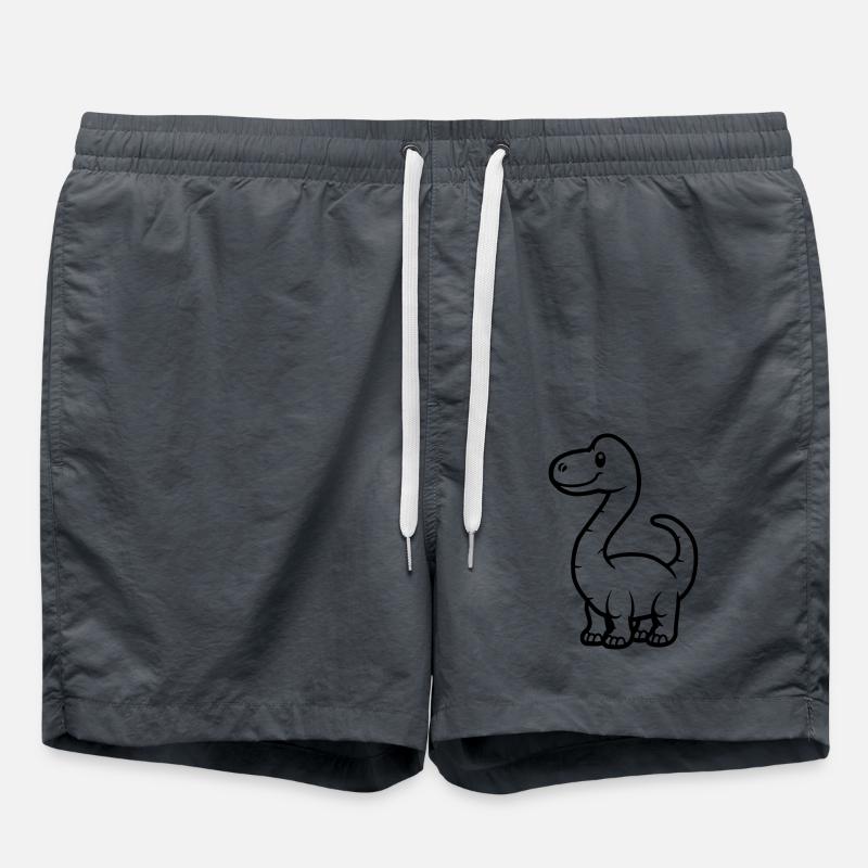 Dinosaur Brontosaurus - Swim Trunks - anthracite