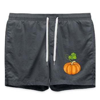 Citrouille mûre à la feuille verte - Short de bain - charbon - Devant - AI Model Male 185 light (185cm)
