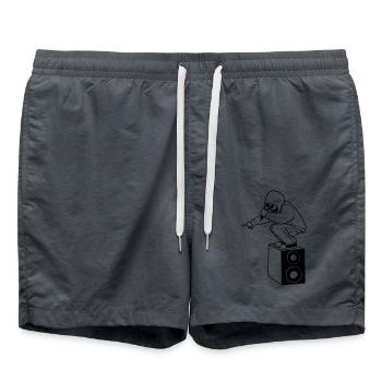 Rap Freestyle Contest Open Mic Hip Hop - Badeshorts - Anthrazit - Vorne - AI Model Male 185 light (185cm)