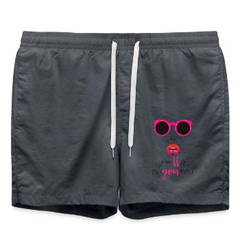 Hello BeYOUtiful Bold Art - Swim Trunks - anthracite - Front - AI Model Male 185 light (185cm)