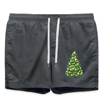 Christmas Avocado Christmas Tree Funny Vegan - Swim Trunks - anthracite - Front - AI Model Male 185 light (185cm)