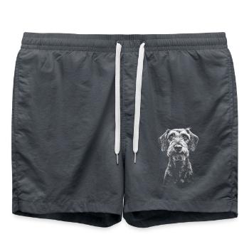 Teckel à poil dur Portrait Chien Chien Teckel - Short de bain - charbon - Devant - AI Model Male 185 light (185cm)
