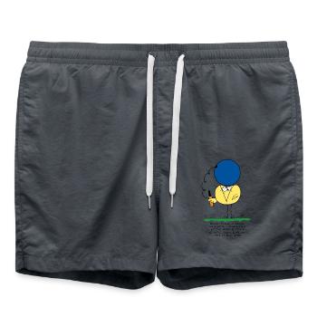 By continually trying... (English version) - Swim Trunks - anthracite - Front - AI Model Male 185 light (185cm)