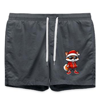 Fox Christmas Cool X-Mas - Swim Trunks - anthracite - Front - AI Model Male 185 light (185cm)