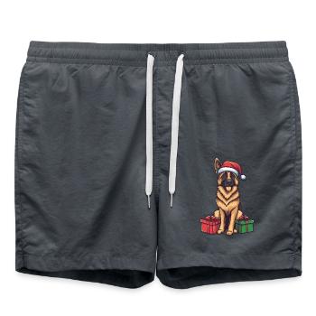 German Shepherd Dog Christmas Gifts - Swim Trunks - anthracite - Front - AI Model Male 185 light (185cm)
