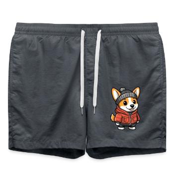 Dessin animé de chien corgi - Short de bain - charbon - Devant - AI Model Male 185 light (185cm)