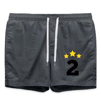 2 Jahre Stern - Geschenk zum 2. Jahrestag - Badeshorts - Anthrazit - Vorne - AI Model Male 185 light (185cm)