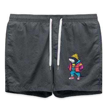 Whale Funny Winter - Swim Trunks - anthracite - Front - AI Model Male 185 light (185cm)