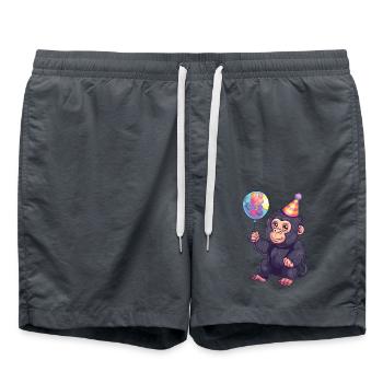 Gorilla Birthday Baby - Swim Trunks - anthracite - Front - AI Model Male 185 light (185cm)