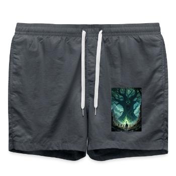 Fantasy tree image. - Swim Trunks - anthracite - Front - AI Model Male 185 light (185cm)