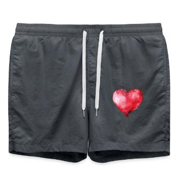 Coeur Ballon Anniversaire Amour - Short de bain - charbon - Devant - AI Model Male 185 light (185cm)