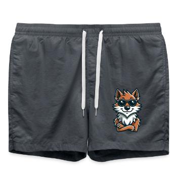 wolf sonnenbrille comic - Badeshorts - Anthrazit - Vorne - AI Model Male 185 light (185cm)