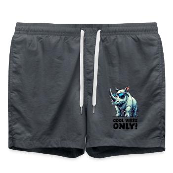 nashorn comic - Badeshorts - Anthrazit - Vorne - AI Model Male 185 light (185cm)