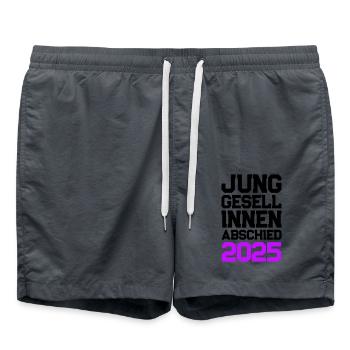 Junggesellinnenabschied 2025 Jga - Badeshorts - Anthrazit - Vorne - AI Model Male 185 light (185cm)