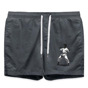 Karate Child Fighter - Martial Arts Sports Sticker - Badeshorts - Anthrazit - Vorne - AI Model Male 185 light (185cm)