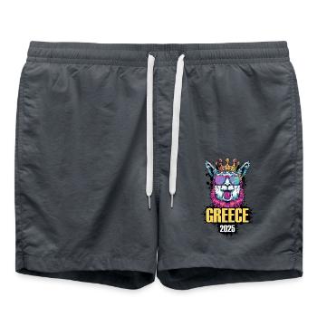 Greece 2025 Alpaca Party Holiday - Swim Trunks - anthracite - Front - AI Model Male 185 light (185cm)