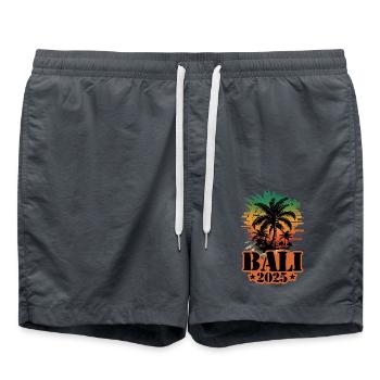Bali 2025 Palmen - Badeshorts - Anthrazit - Vorne - AI Model Male 185 light (185cm)