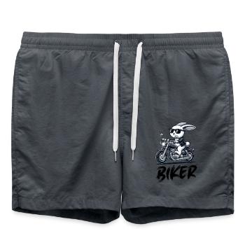 Rabbit Motorcycle Biker - Swim Trunks - anthracite - Front - AI Model Male 185 light (185cm)