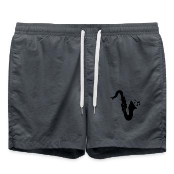 saxofon - Badeshorts - Anthrazit - Vorne - AI Model Male 185 light (185cm)