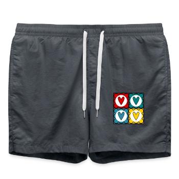 SAINT VALENTINE. I LOVE YOU. I LOVE YOU. LOVE. LOVE - Swim Trunks - anthracite - Front - AI Model Male 185 light (185cm)