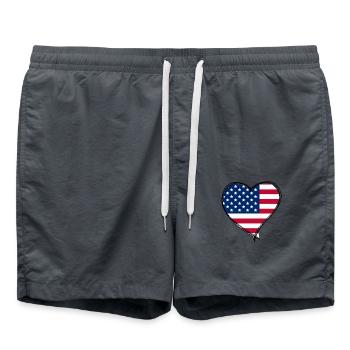 Herz USA - Badeshorts - Anthrazit - Vorne - AI Model Male 185 light (185cm)