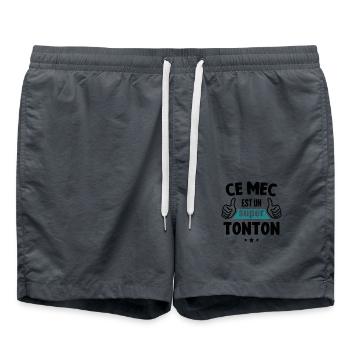 Ce Mec Est Un Super Tonton - Short de bain - charbon - Devant - AI Model Male 185 light (185cm)