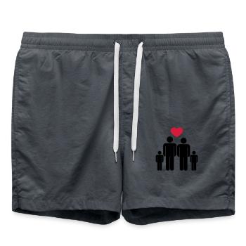 Kleine Familie Icon - Badeshorts - Anthrazit - Vorne - AI Model Male 185 light (185cm)